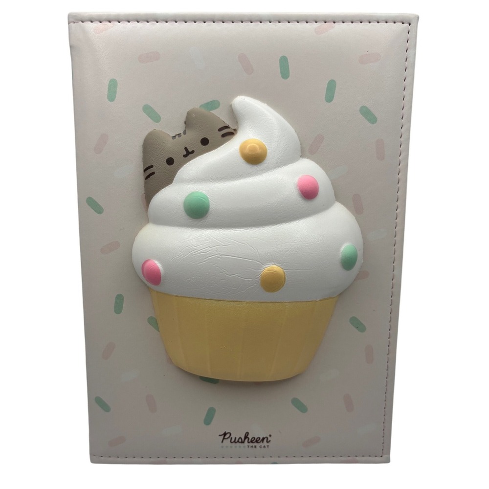 Pusheen Cat Squishy Cupcake Notebook Cream Pastel Sprinkle Journal Stationery